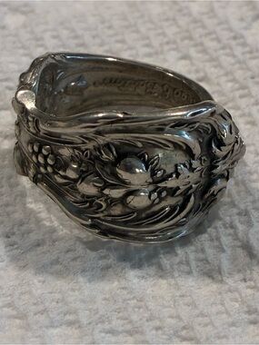 Sterling Silver Floral Spoon Ring - Silver